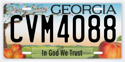 GA license plate CVM4088