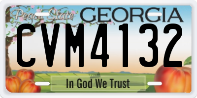GA license plate CVM4132