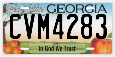 GA license plate CVM4283