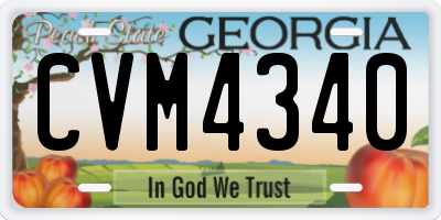 GA license plate CVM4340