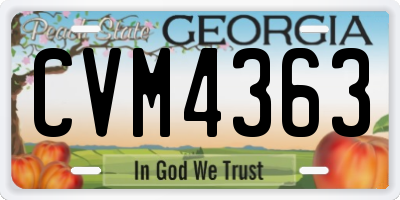 GA license plate CVM4363