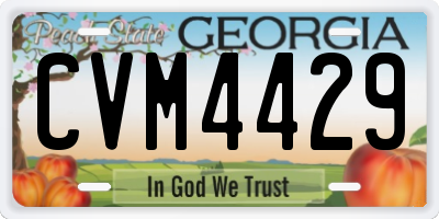 GA license plate CVM4429