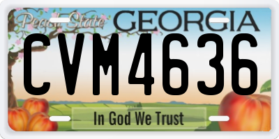 GA license plate CVM4636
