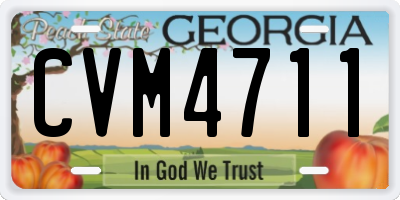 GA license plate CVM4711