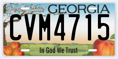 GA license plate CVM4715