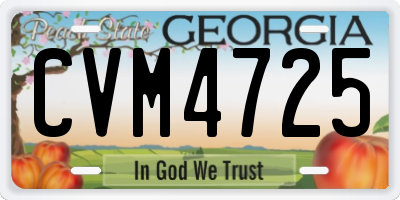 GA license plate CVM4725