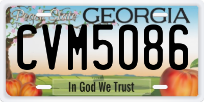 GA license plate CVM5086