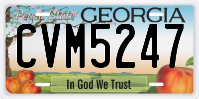 GA license plate CVM5247