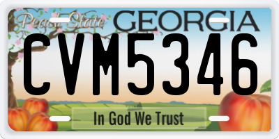 GA license plate CVM5346