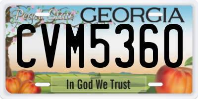 GA license plate CVM5360