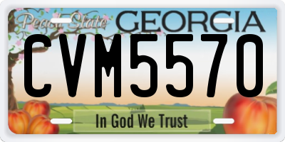 GA license plate CVM5570