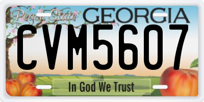 GA license plate CVM5607