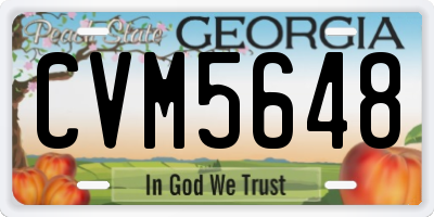 GA license plate CVM5648