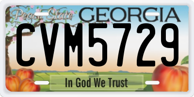 GA license plate CVM5729