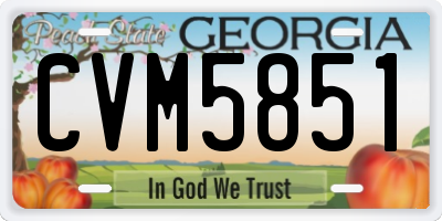 GA license plate CVM5851