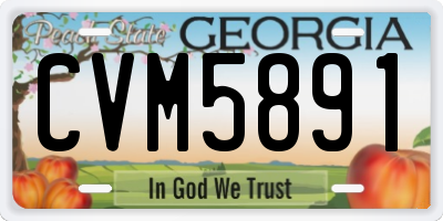GA license plate CVM5891
