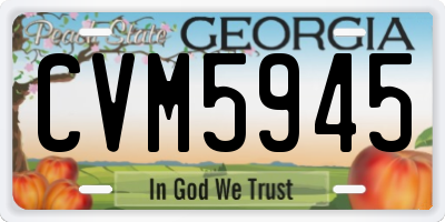 GA license plate CVM5945