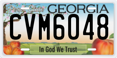 GA license plate CVM6048