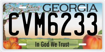 GA license plate CVM6233