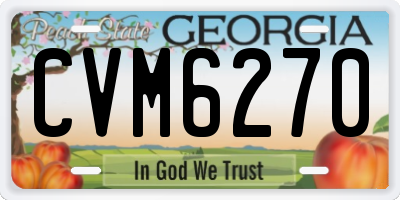 GA license plate CVM6270