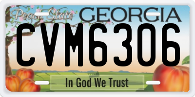 GA license plate CVM6306