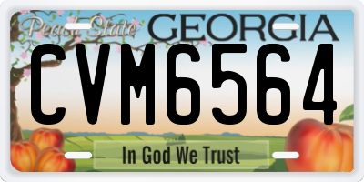 GA license plate CVM6564