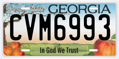 GA license plate CVM6993