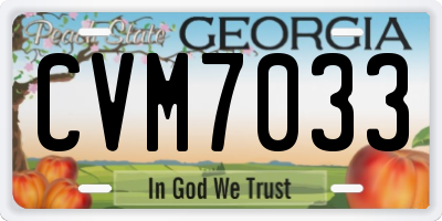 GA license plate CVM7033