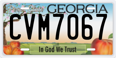 GA license plate CVM7067