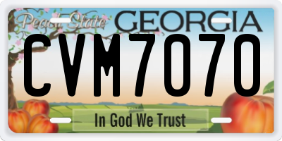 GA license plate CVM7070