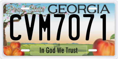 GA license plate CVM7071
