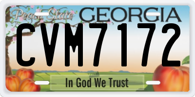 GA license plate CVM7172