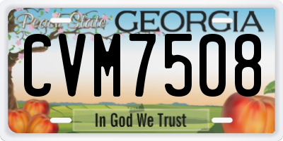 GA license plate CVM7508