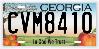 GA license plate CVM8410