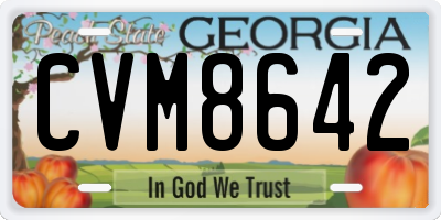 GA license plate CVM8642