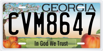 GA license plate CVM8647