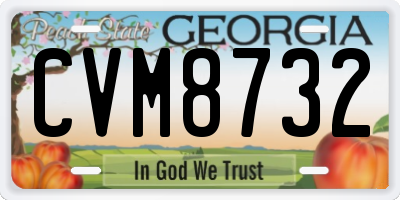 GA license plate CVM8732