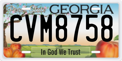 GA license plate CVM8758