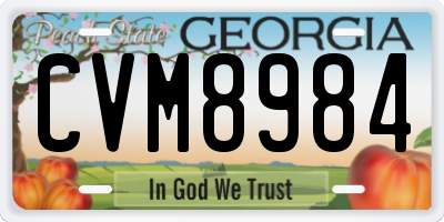 GA license plate CVM8984