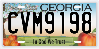 GA license plate CVM9198