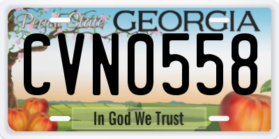 GA license plate CVN0558