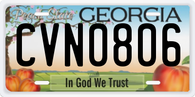 GA license plate CVN0806
