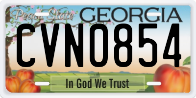 GA license plate CVN0854