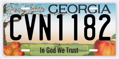 GA license plate CVN1182