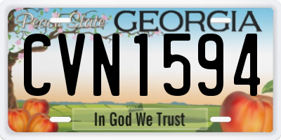 GA license plate CVN1594