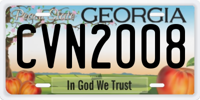 GA license plate CVN2008