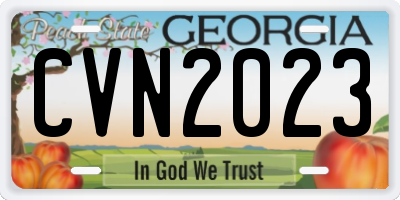 GA license plate CVN2023