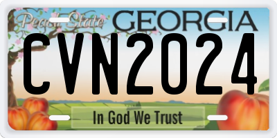 GA license plate CVN2024