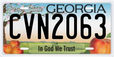GA license plate CVN2063