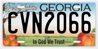GA license plate CVN2066